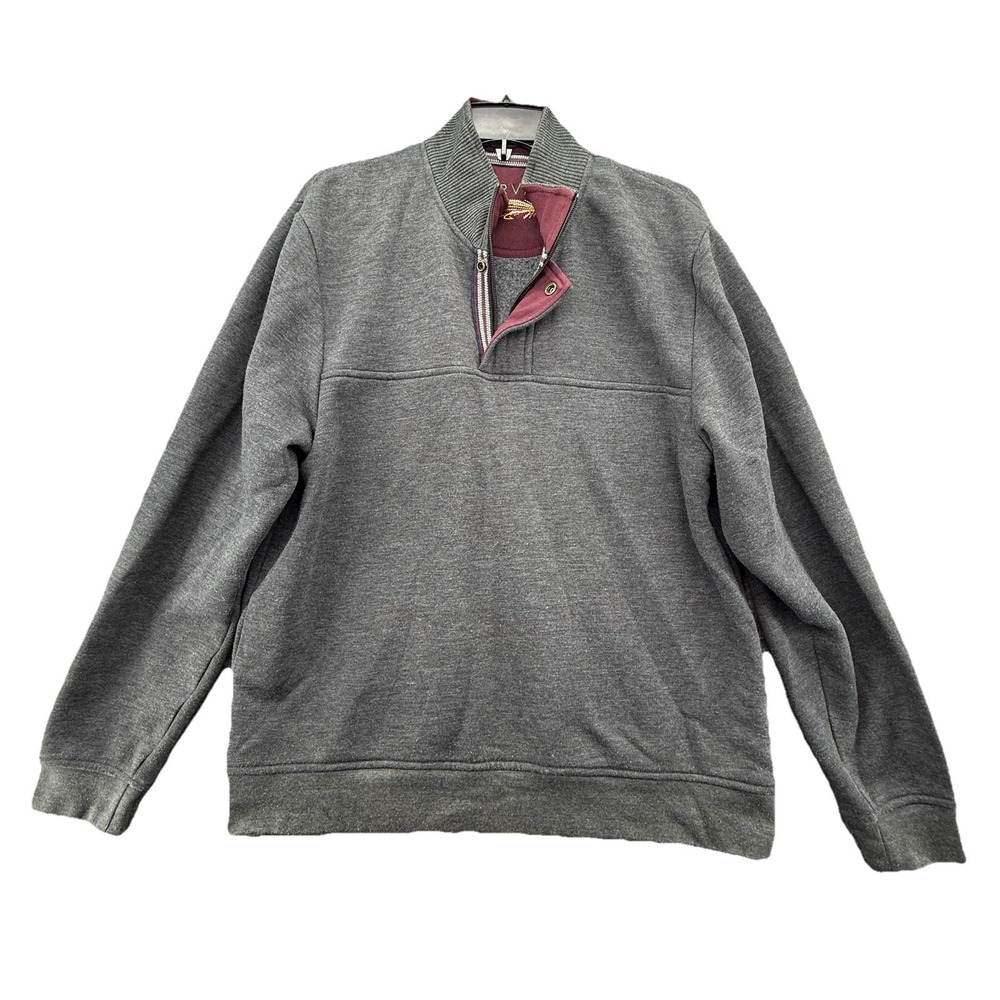 Orvis Men's Signature Quarter 1/4 Zip Sweatshirt‎ GrayPullover M